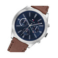 Buy Tommy Hilfiger Mens Quartz Brown Leather Strap Blue Dial 44mm Watch - 1791741 in Pakistan