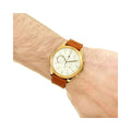 Buy Tommy Hilfiger Mens Quartz Brown Leather Strap Silver Dial 44mm Watch - 1791742 in Pakistan