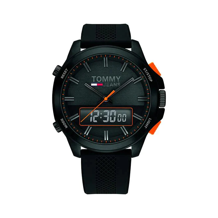 Buy Tommy Hilfiger Mens Analog Digital Silicone Strap Black Dial 46mm Watch - 1791763 in Pakistan
