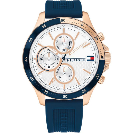 Buy Tommy Hilfiger Mens Quartz Silicone Strap White Dial 46mm Watch - 1791778 in Pakistan