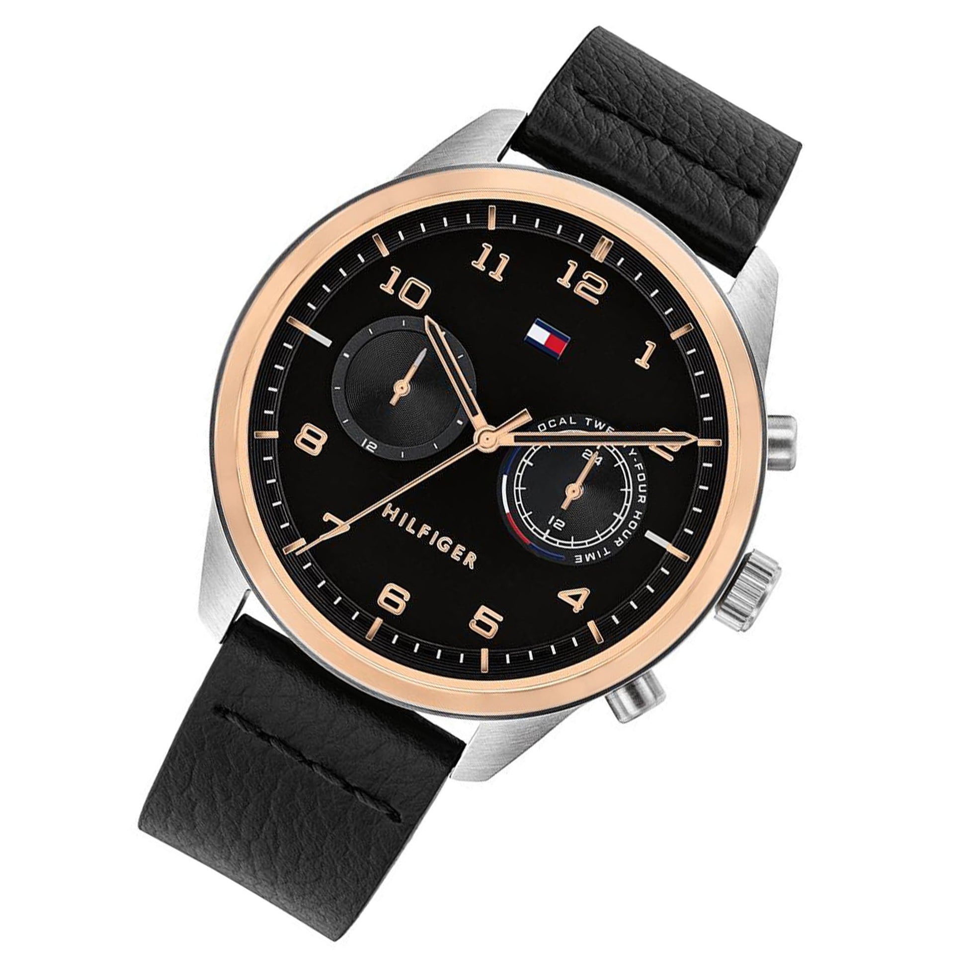 Buy Tommy Hilfiger Quartz Leather Strap Black Dial 44mm Watch for Men - 1791786 in Pakistan