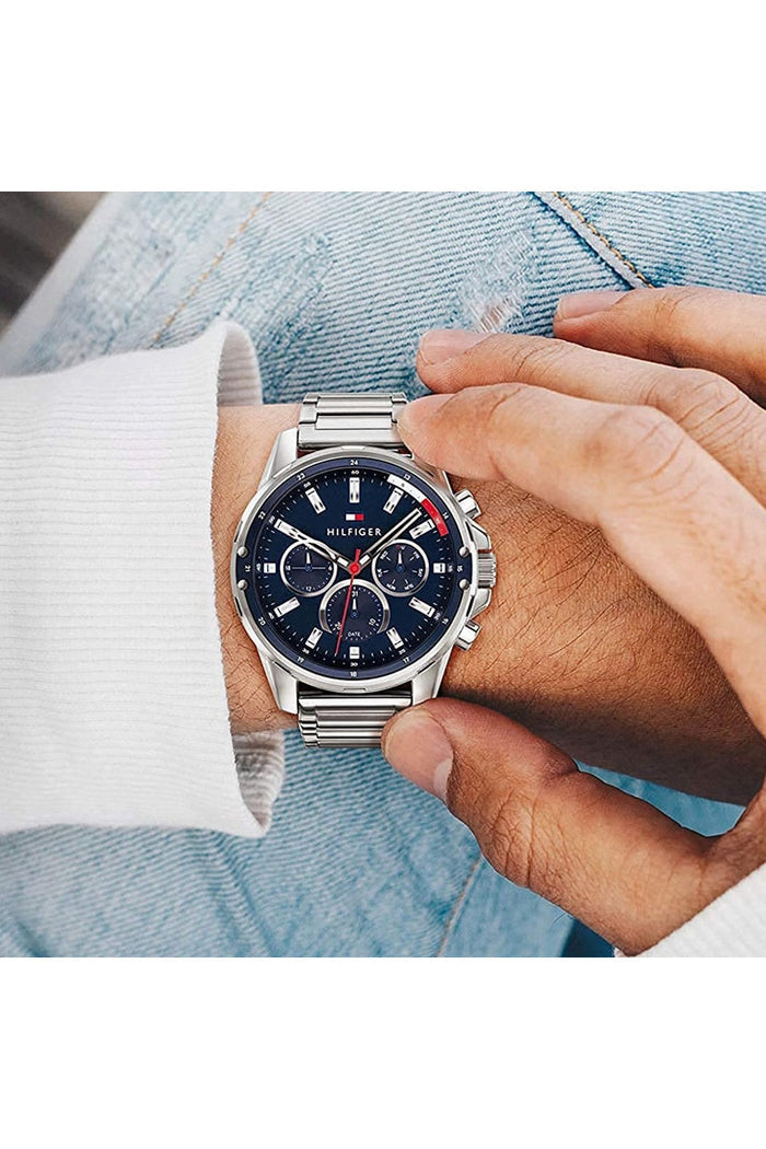 Buy Tommy Hilfiger Mens Quartz Stainless Steel Blue Dial 44mm Watch - 1791788 in Pakistan