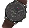 Buy Tommy Hilfiger Mens Quartz Brown Leather Strap Grey Dial 46mm Watch - 1791799 in Pakistan