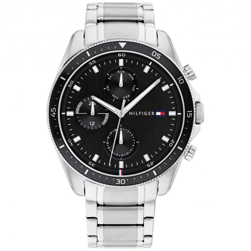 Buy Tommy Hilfiger Mens Quartz Silver Stainless Steel Black Dial 44mm Watch - 1791835 in Pakistan