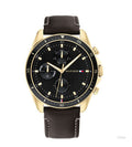Buy Tommy Hilfiger Mens Quartz Leather Strap Black Dial 44mm Watch - 1791836 in Pakistan