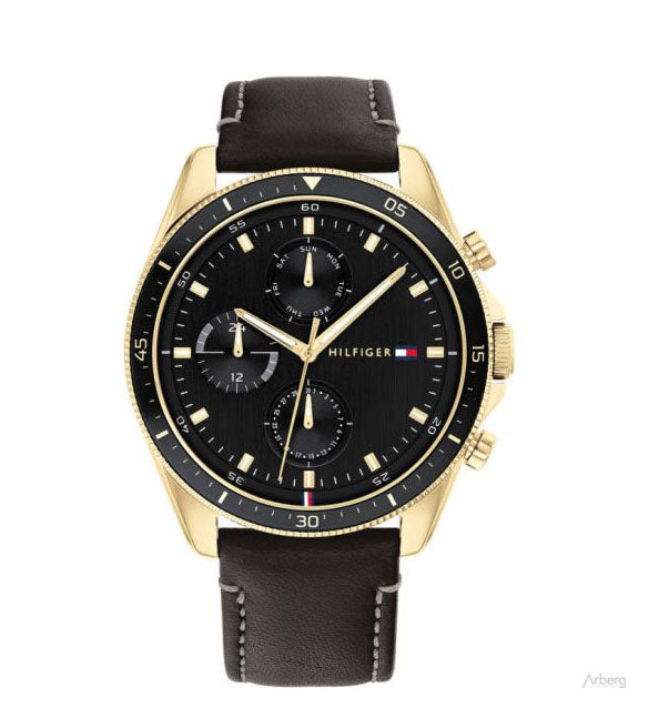 Buy Tommy Hilfiger Mens Quartz Leather Strap Black Dial 44mm Watch - 1791836 in Pakistan