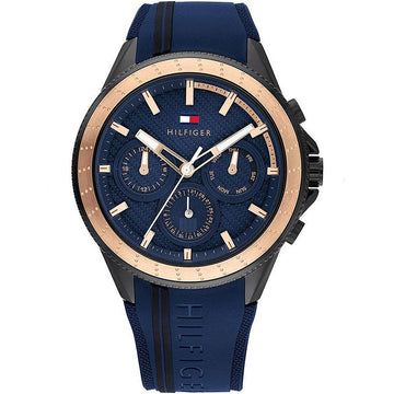 Buy Tommy Hilfiger Mens Quartz Blue Silicone Strap Blue Dial 44mm Watch - 1791860 in Pakistan
