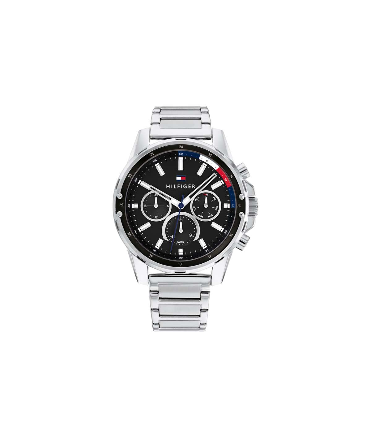 Buy Tommy Hilfiger Mens Quartz Silver Stainless Steel Black Dial 45mm Watch - 1791936 in Pakistan