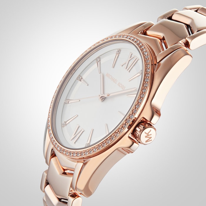 Buy Michael Kors Womens Quartz Whitney Rose Gold Stainless Steel White Dial 38mm Watch - Mk6694 in Pakistan