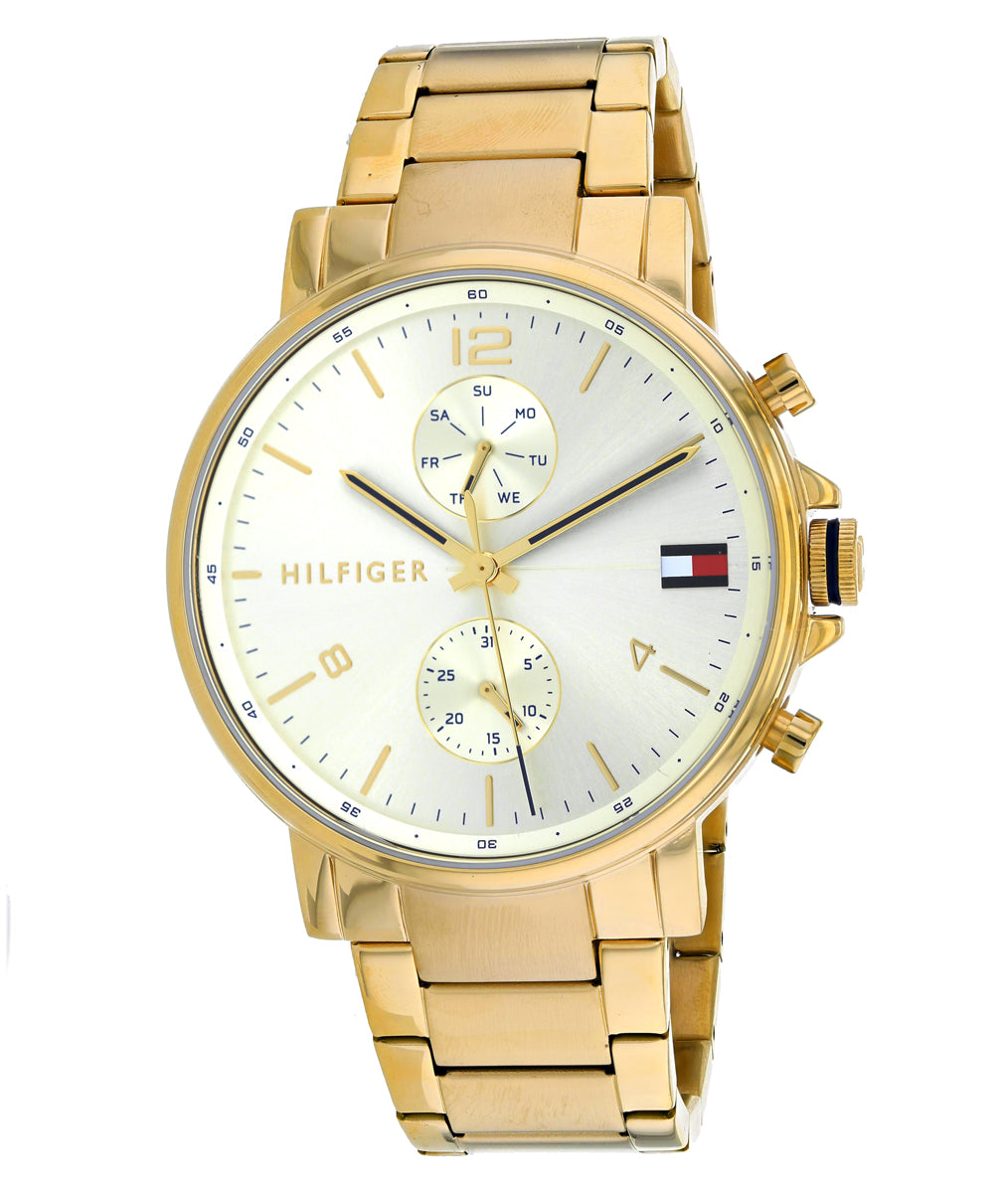 Buy Tommy Hilfiger Mens Quartz Gold Stainless Steel Gold Dial 44mm Watch - 1710415 in Pakistan