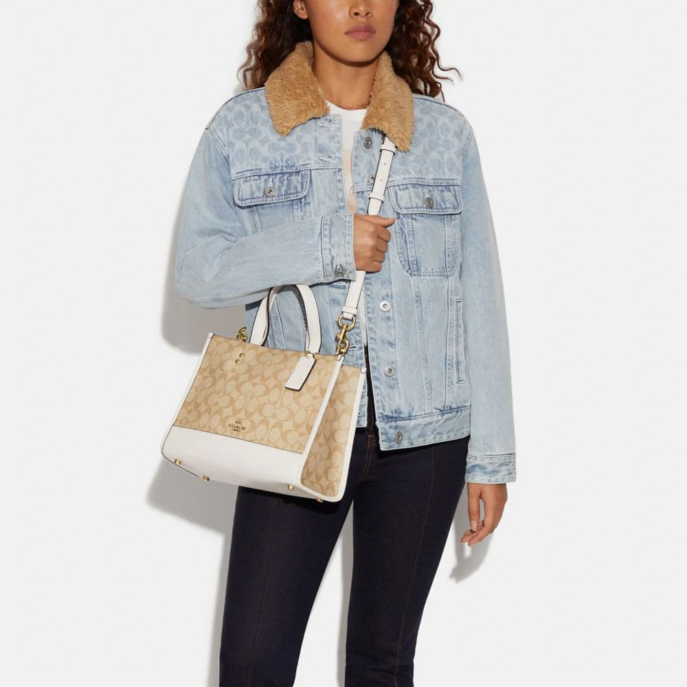 Buy Coach Dempsey Carryall In Signature Jacquard With Stripe And Coach Patch Bag Large - Chalk in Pakistan