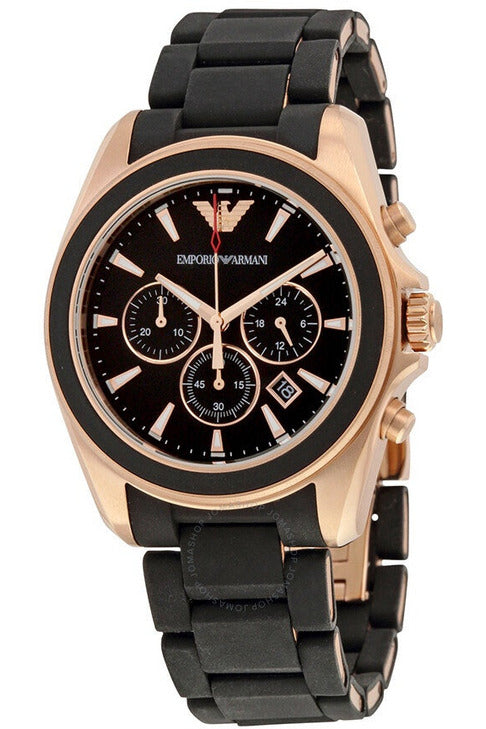 Buy Emporio Armani Men’s Analogue Quartz Silicone & Stainless Steel Black Dial 44mm Watch AR6066 in Pakistan