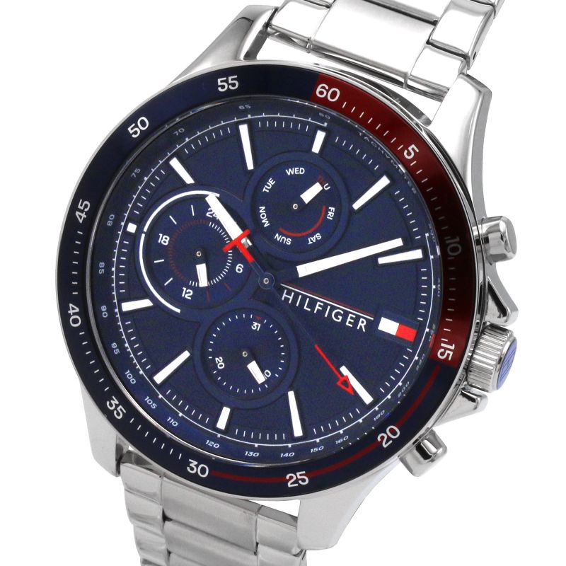 Buy Tommy Hilfiger Mens Quartz Stainless Steel Blue Dial 46mm Watch - 1791718 in Pakistan