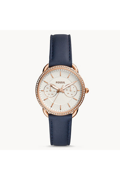 Buy Fossil Women's Quartz Blue Leather Strap Silver Dial 35mm Watch ES4394 in Pakistan