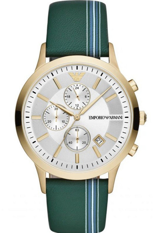 Buy Emporio Armani Men’s Quartz Leather Strap Silver Dial 43mm Watch AR11233 in Pakistan