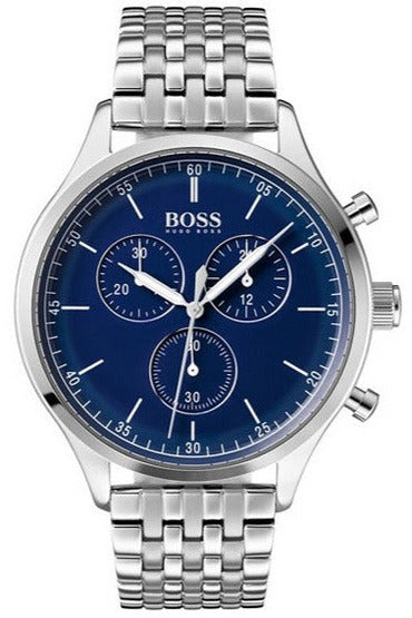 Buy Hugo Boss Men’s Chronograph Quartz Stainless Steel Blue Dial 44mm Watch 1513653 in Pakistan