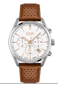 Buy Hugo Boss Men’s Quartz Leather Strap White Dial 44mm Watch 1513879 in Pakistan