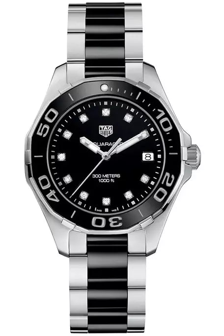 Buy Tag Heuer Aquaracer Quartz Black Dial Two Tone Steel Strap Watch for Women - WAY131C.BA0913 in Pakistan