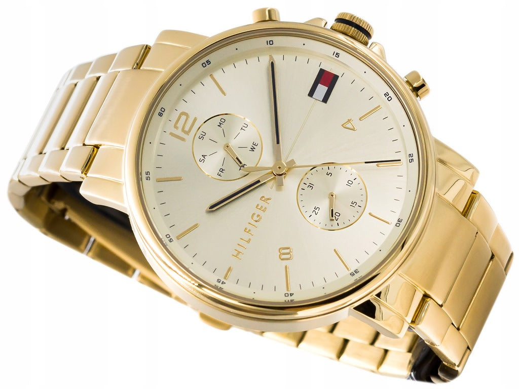 Buy Tommy Hilfiger Mens Quartz Gold Stainless Steel Gold Dial 44mm Watch - 1710415 in Pakistan