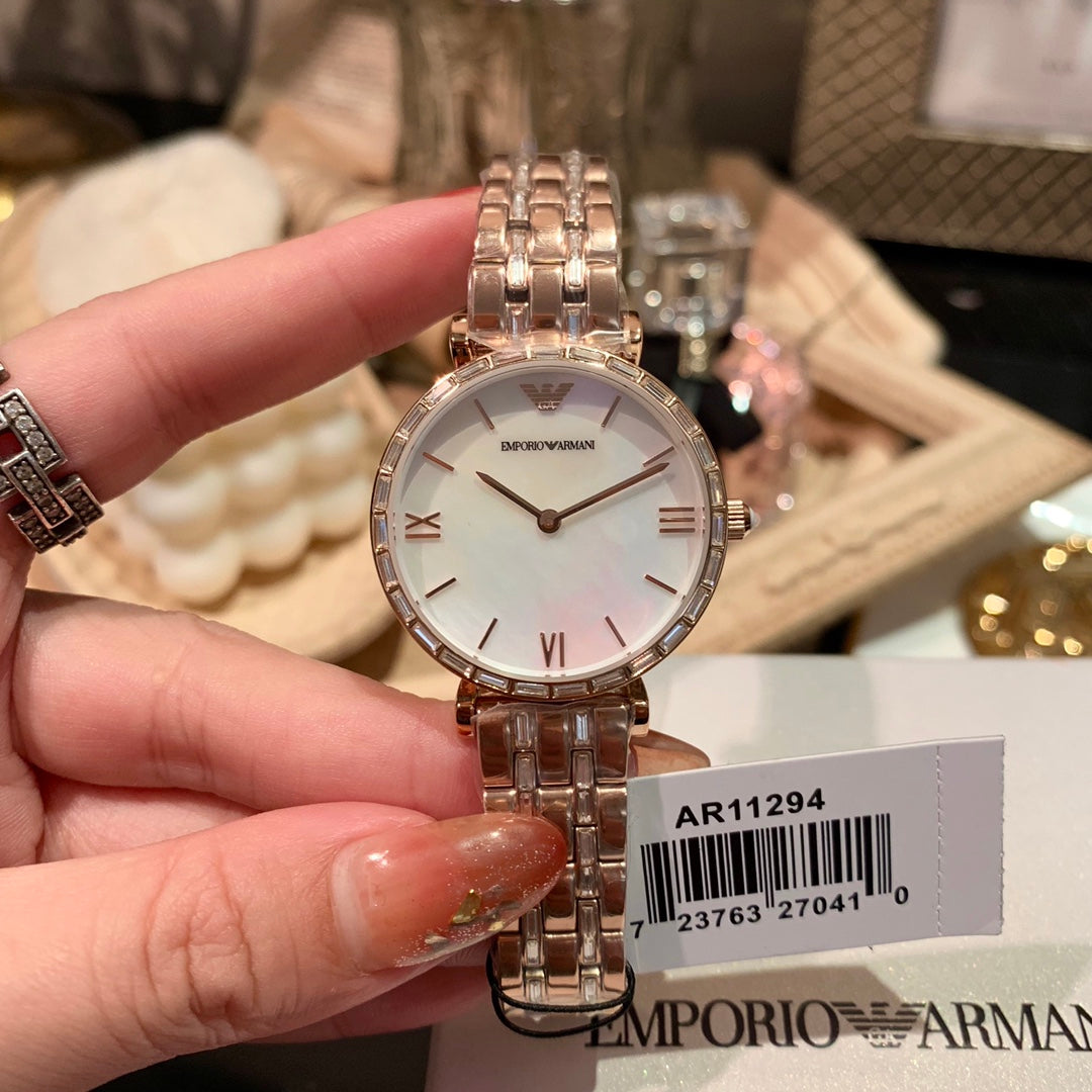 Buy Emporio Armani Womens Analog Stainless Steel Mother Of Pearl Dial 32mm Watch - Ar11294 in Pakistan