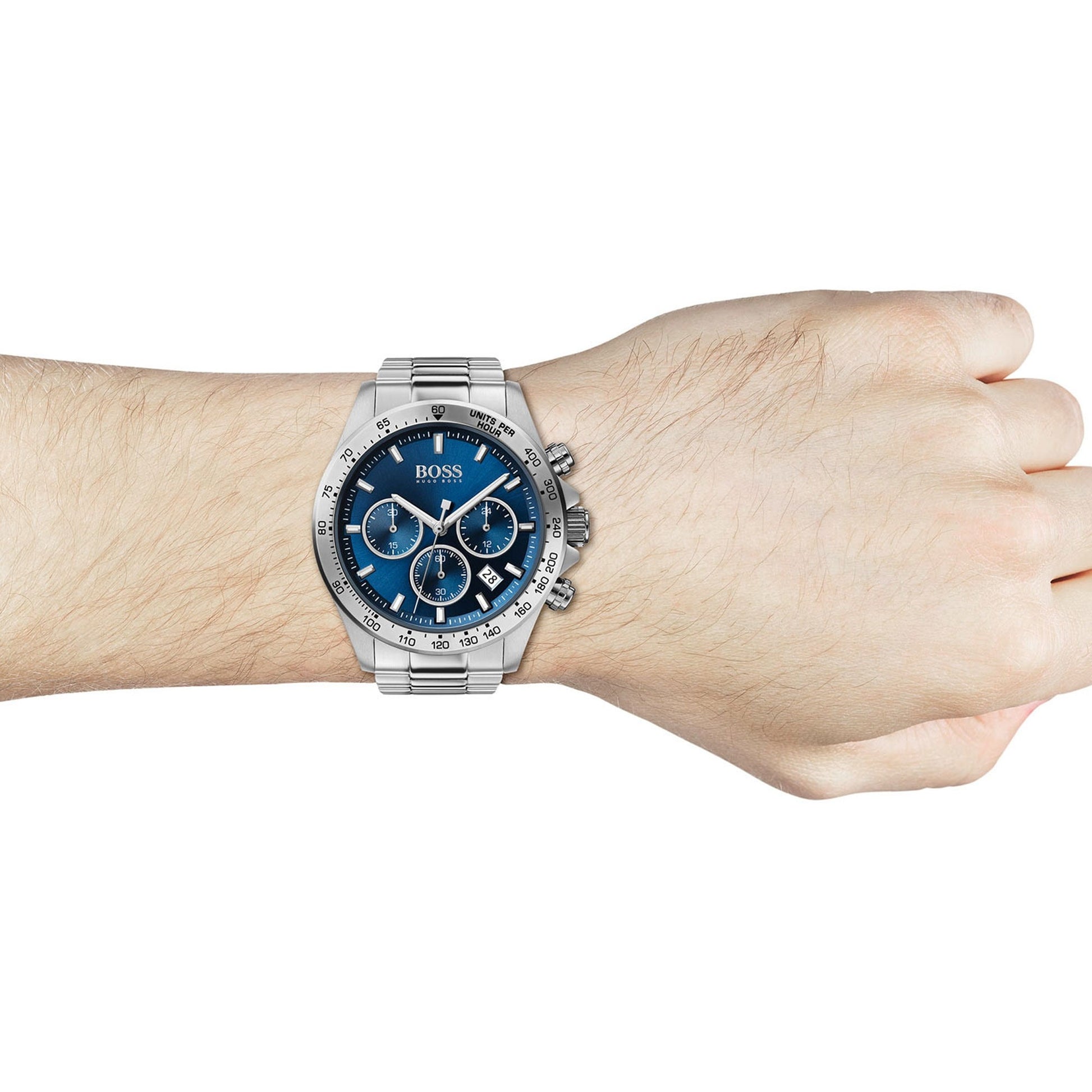 Buy Hugo Boss Mens Chronograph Hero Sport Stainless Steel Blue Dial 45mm Watch - 1513755 in Pakistan
