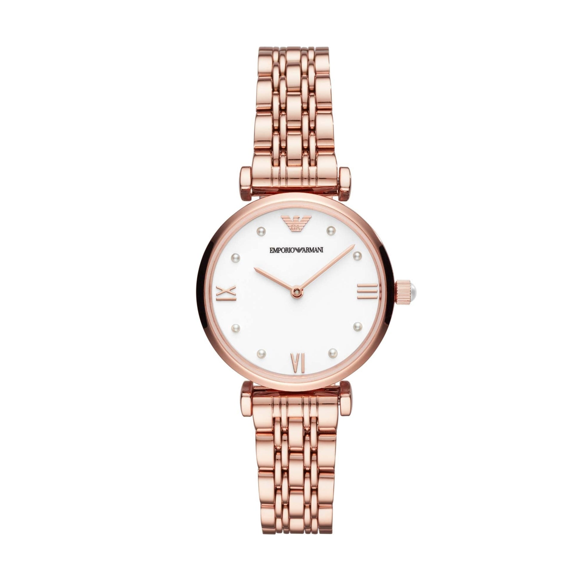 Buy Emporio Armani Womens Rose Gold Stainless Steel White Dial 32mm Watch - Ar11267 in Pakistan