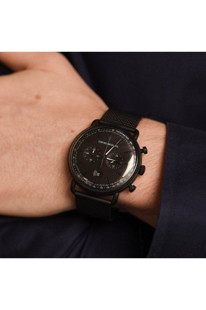 Buy Emporio Armani Men's Chronograph Quartz Stainless Steel Black Dial 43mm Watch AR11264 in Pakistan
