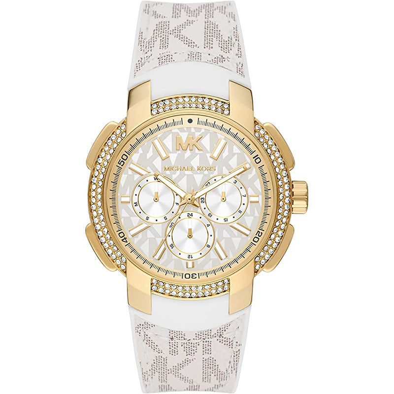 Buy Michael Kors Womens Quartz Sidney White Silicone Strap White Dial 42mm Watch - Mk7221 in Pakistan