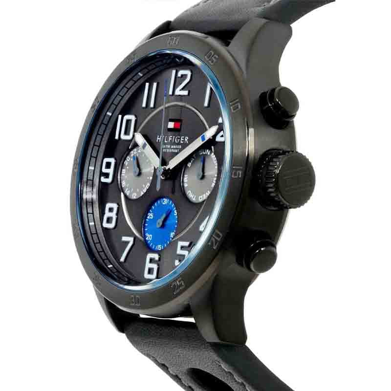 Buy Tommy Hilfiger Quartz Leather Strap Grey Dial 46mm Watch for Men - 1791051 in Pakistan