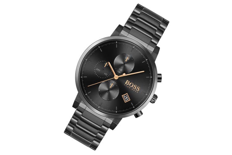 Buy Hugo Boss Mens Chronograph Quartz Integrity Stainless Steel Black Dial 43mm Watch - 1513780 in Pakistan