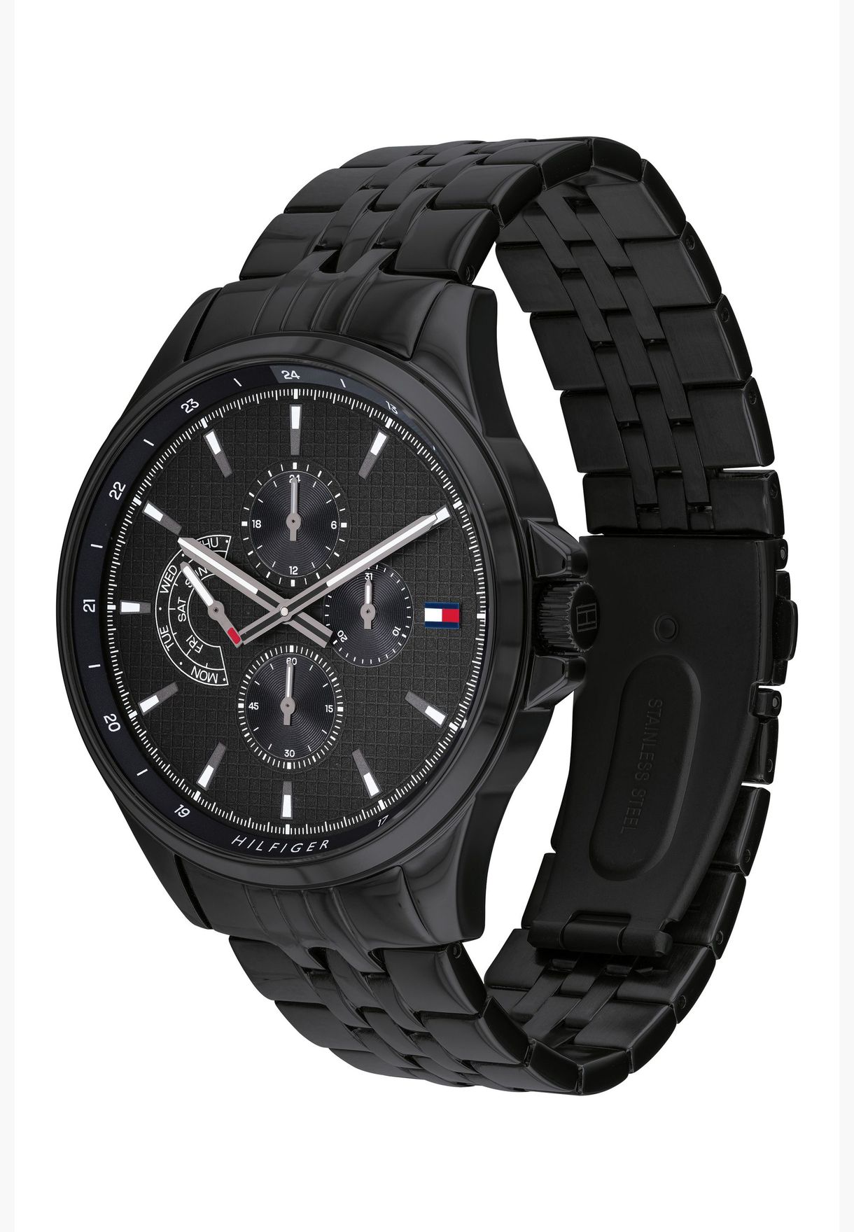 Buy Tommy Hilfiger Chronograph Quartz Stainless Steel Black Dial 44mm Watch for Men - 1791611 in Pakistan