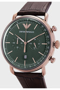 Buy Emporio Armani Men's Quartz Leather Strap Green Dial 43mm Watch AR11334 in Pakistan