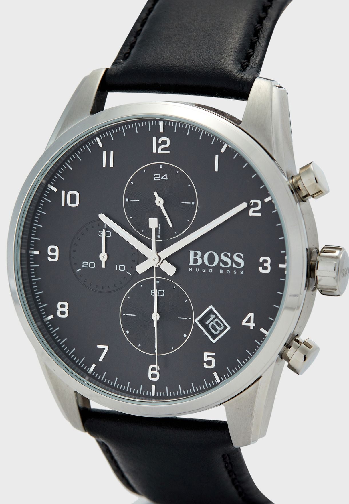Buy Hugo Boss Quartz Black Leather Strap Black Dial 44mm Watch for Men - 1513782 in Pakistan