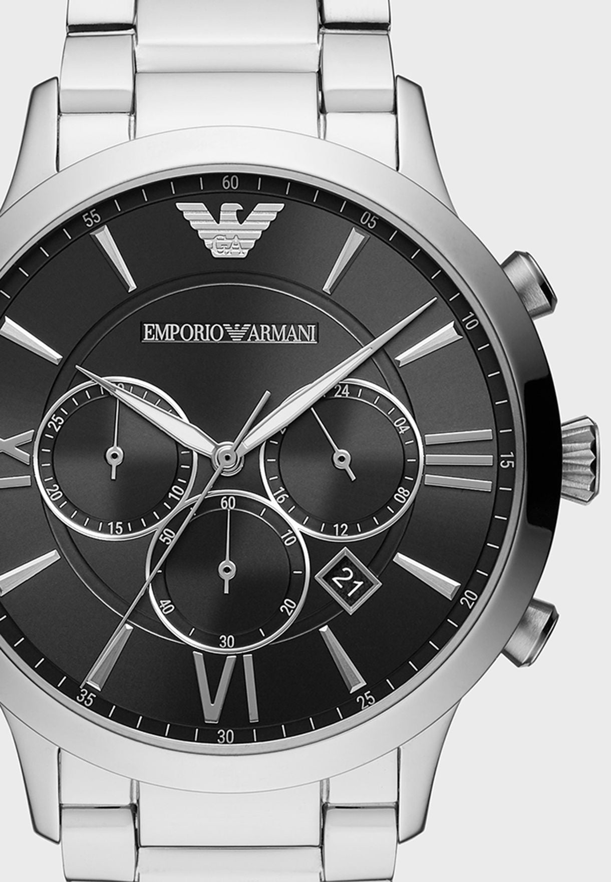 Buy Emporio Armani Men's Chronograph Stainless Steel Black Dial 44mm Watch AR11208 in Pakistan