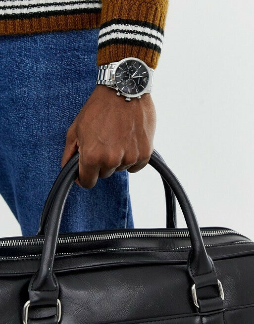 Buy Emporio Armani Men's Chronograph Stainless Steel Black Dial 44mm Watch AR11208 in Pakistan