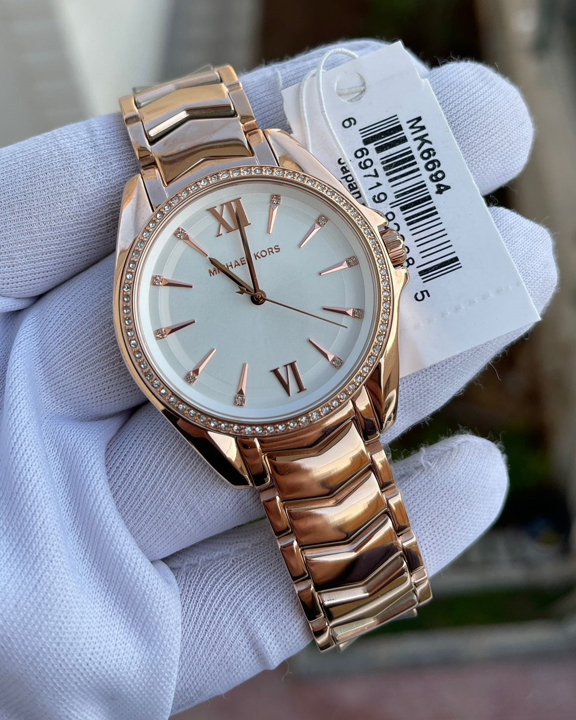 Buy Michael Kors Womens Quartz Whitney Rose Gold Stainless Steel White Dial 38mm Watch - Mk6694 in Pakistan