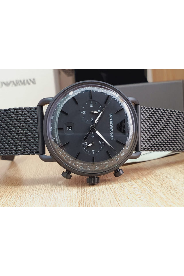 Buy Emporio Armani Men's Chronograph Quartz Stainless Steel Black Dial 43mm Watch AR11264 in Pakistan