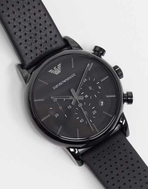 Buy Emporio Armani Quartz Black Leather Strap Black Dial 41mm Watch for Men - Ar1737 in Pakistan