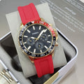 Buy Men's Quartz Bannon Red Silicone Strap Black Dial 45Mm Watch in Pakistan