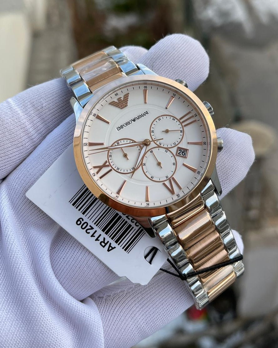 Buy Emporio Armani Men's Chronograph Quartz Stainless Steel White Dial 44mm Watch AR11209 in Pakistan