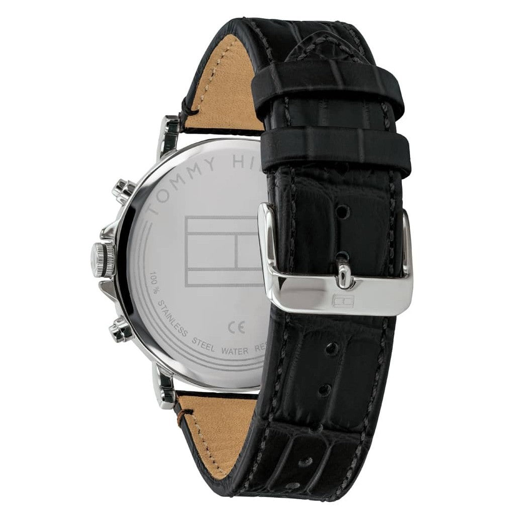 Buy Tommy Hilfiger Mens Quartz Leather Strap Black Dial 44mm Watch - 1710395 in Pakistan