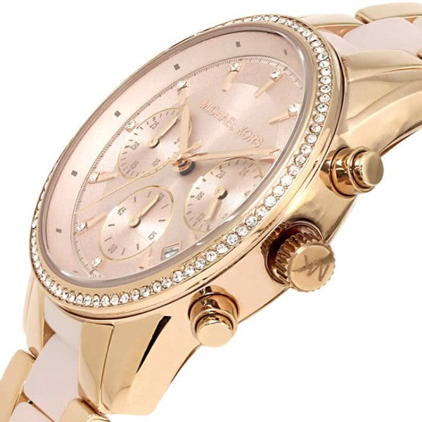 Buy Michael Kors Womens Quartz Ritz Stainless Steel Rose Gold Dial 37mm Watch - Mk6307 in Pakistan