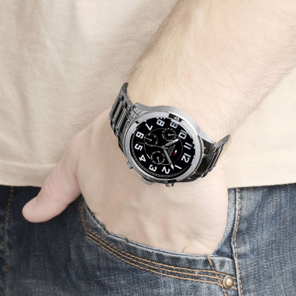 Buy Tommy Hilfiger Quartz Stainless Steel Black Dial 46mm Watch for Men - 1791054 in Pakistan