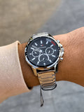 Buy Tommy Hilfiger Mens Quartz Silver Stainless Steel Black Dial 45mm Watch - 1791936 in Pakistan