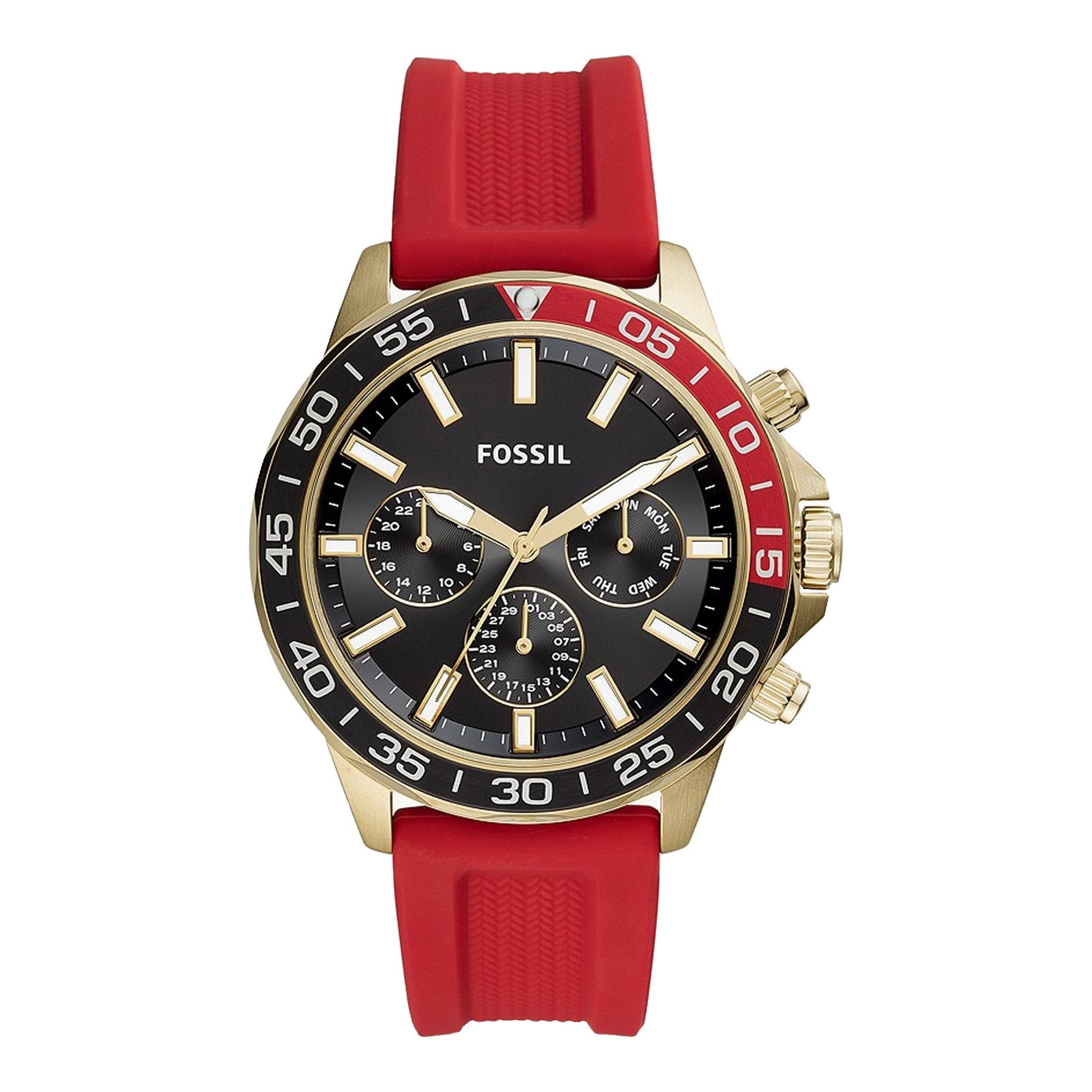 Buy Men's Quartz Bannon Red Silicone Strap Black Dial 45Mm Watch in Pakistan
