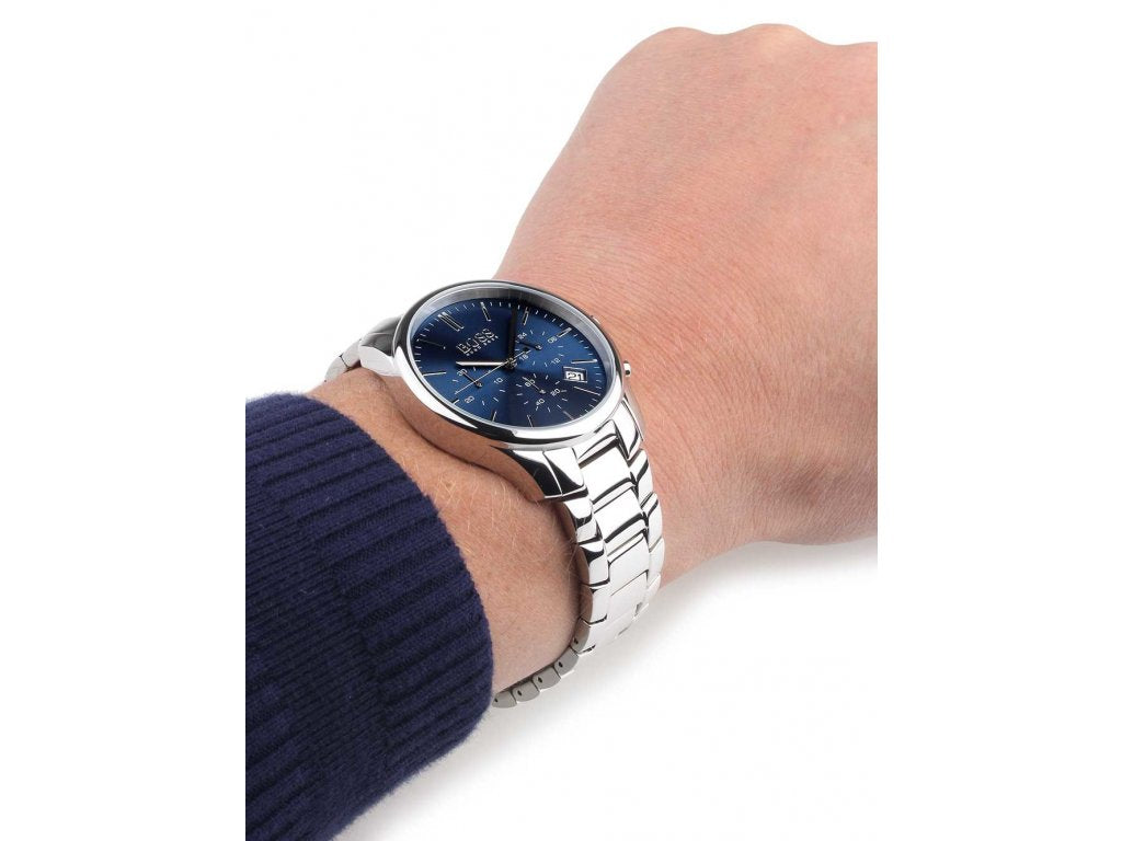 Buy Hugo Boss Quartz Silver Stainless Steel Blue Dial 42mm Watch for Men - 1513434 in Pakistan