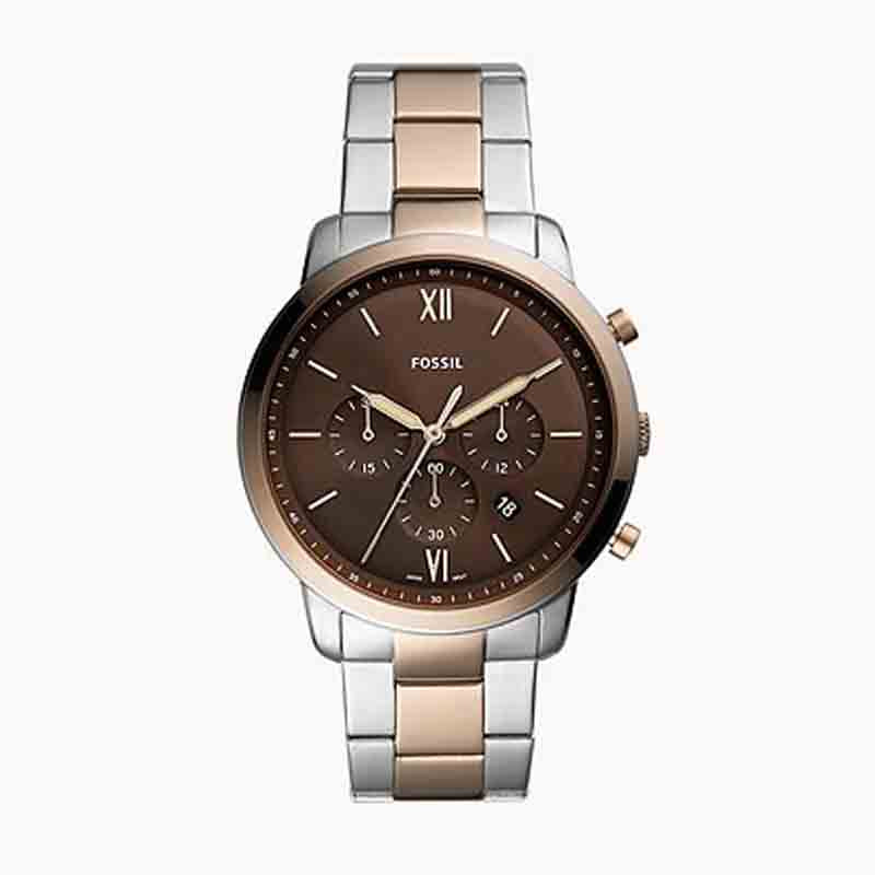 Buy Men's Quartz Neutra Two Tone Stainless Steel Brown Dial 44Mm Watch in Pakistan