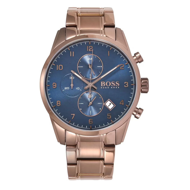 Buy Hugo Boss Mens Quartz Copper Stainless Steel Blue Dial 44mm Watch - 1513788 in Pakistan