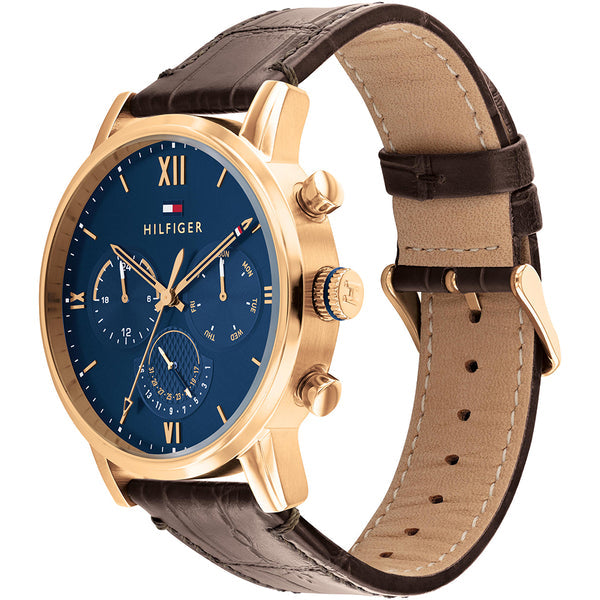 Buy Tommy Hilfiger Mens Quartz Blue Dial Leather Strap 46mm Watch - 1710380 in Pakistan