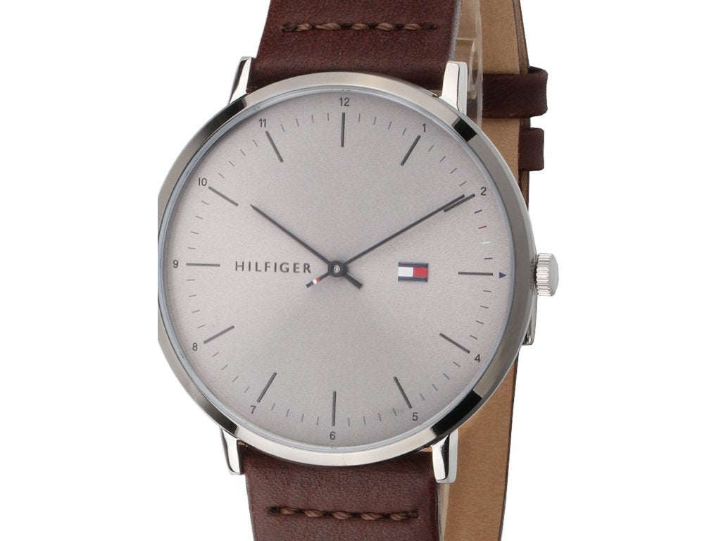 Buy Tommy Hilfiger Quartz Brown Leather Strap Silver Dial 40mm Watch for Men - 1791463 in Pakistan